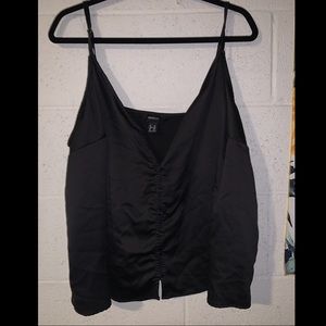 Black satin like tank top